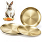 4Pcs Stainless Steel Pet Bowls Durable Shallow Pet Feeding Dishes for Cats Dogs-Gold