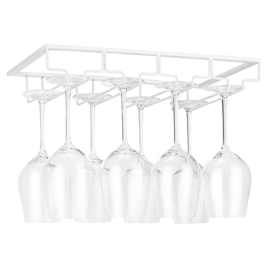 Under Cabinet Wine Glass Rack with 4 Slots for Stemware Storage