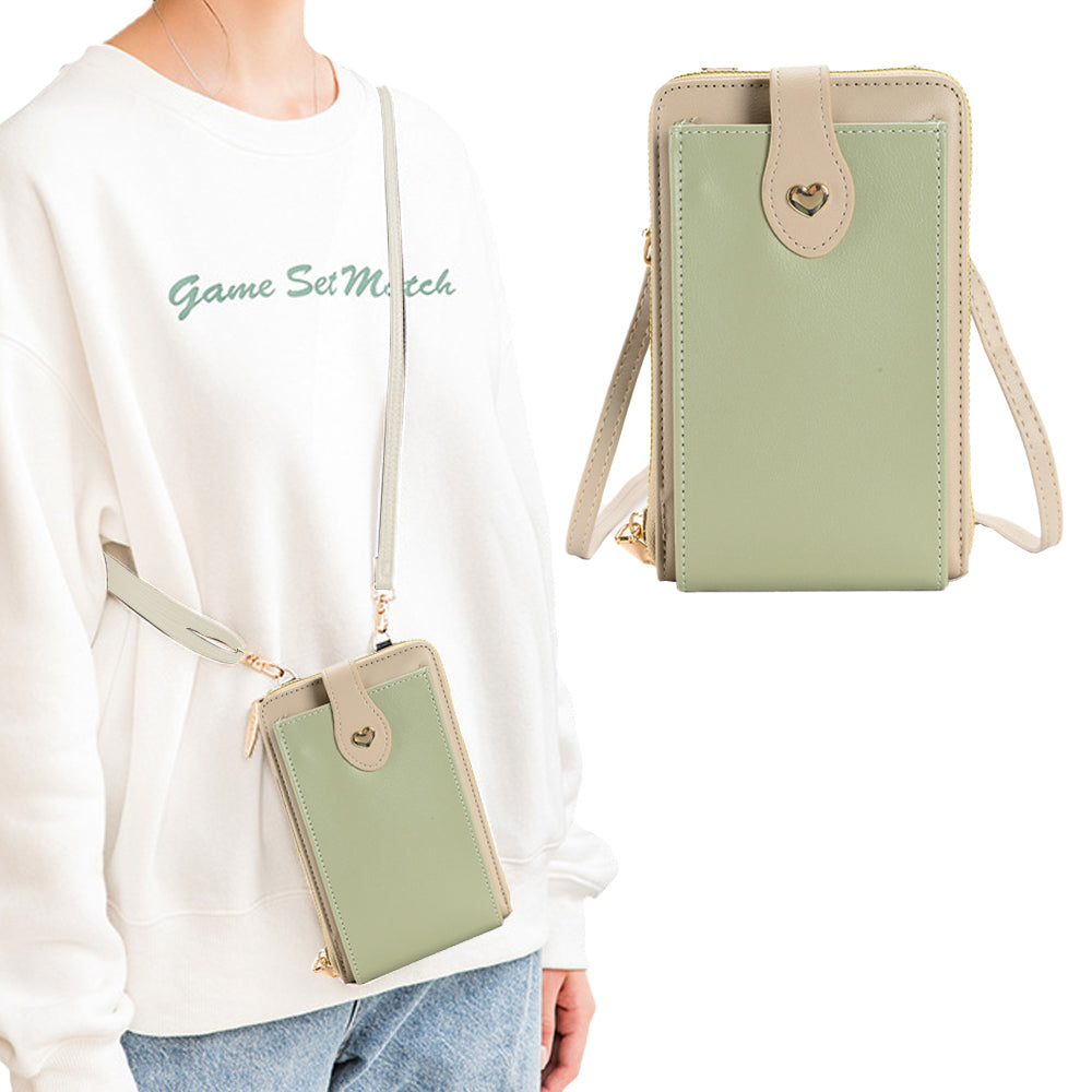 PU Leather Small Crossbody Bag Cell Phone Purse with Belt Buckle
