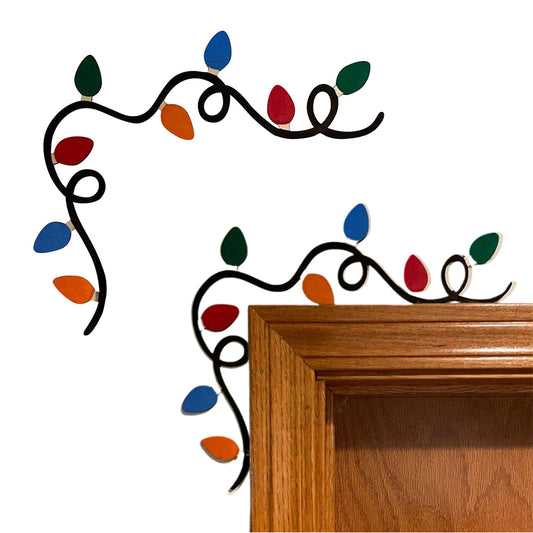Christmas Door Topper Holiday Decoration Wooden Corner Door Frame Xmas Decoration