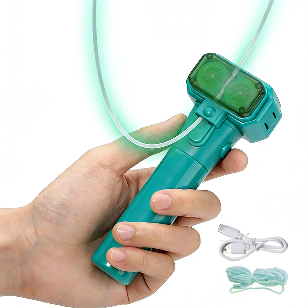 Handheld Double Wheel Rope Launcher Glow In the Dark Lasso Loop Fidget Toy
