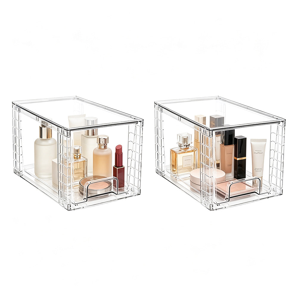 Stackable Clear Makeup Organizer Drawer for Skincare Storage