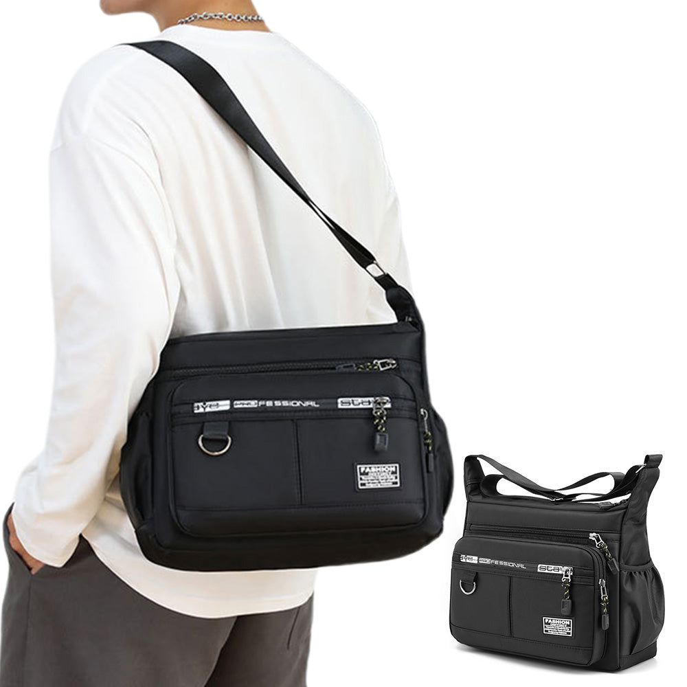 Multi-Pocket Men's Crossbody Shoulder Bag for Outdoor Travel and Commuting