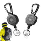 2Pcs Retractable Keychain ID Holder Heavy Duty Carabiner Badge Holder