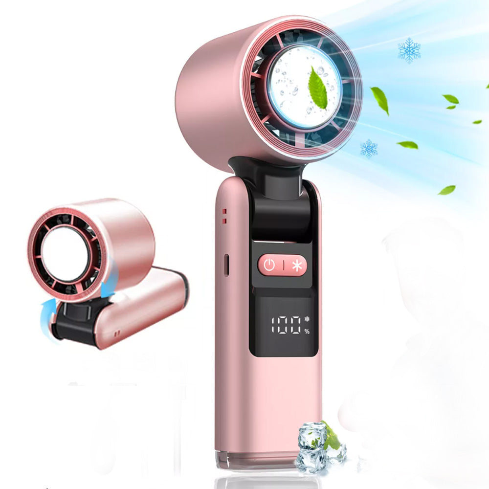 100 Speeds Digital Display Cold Compress Cooling Fan USB Fan with Lanyard