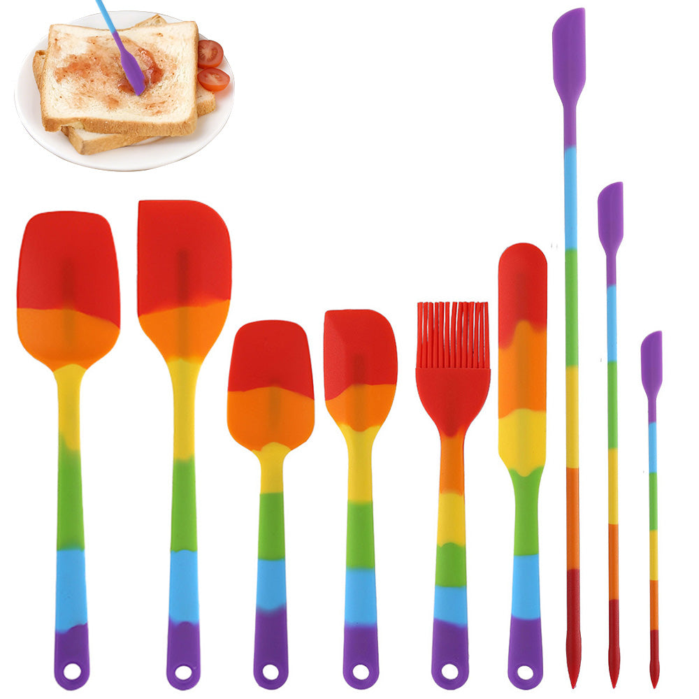 9PCS Silicone Spatula Set Non stick Spoon Utensil Baking Tools With Ergonomic Grip