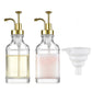 2 Pack 500ml Square Glass Syrup Soap Dispenser Bottles with Funnel
