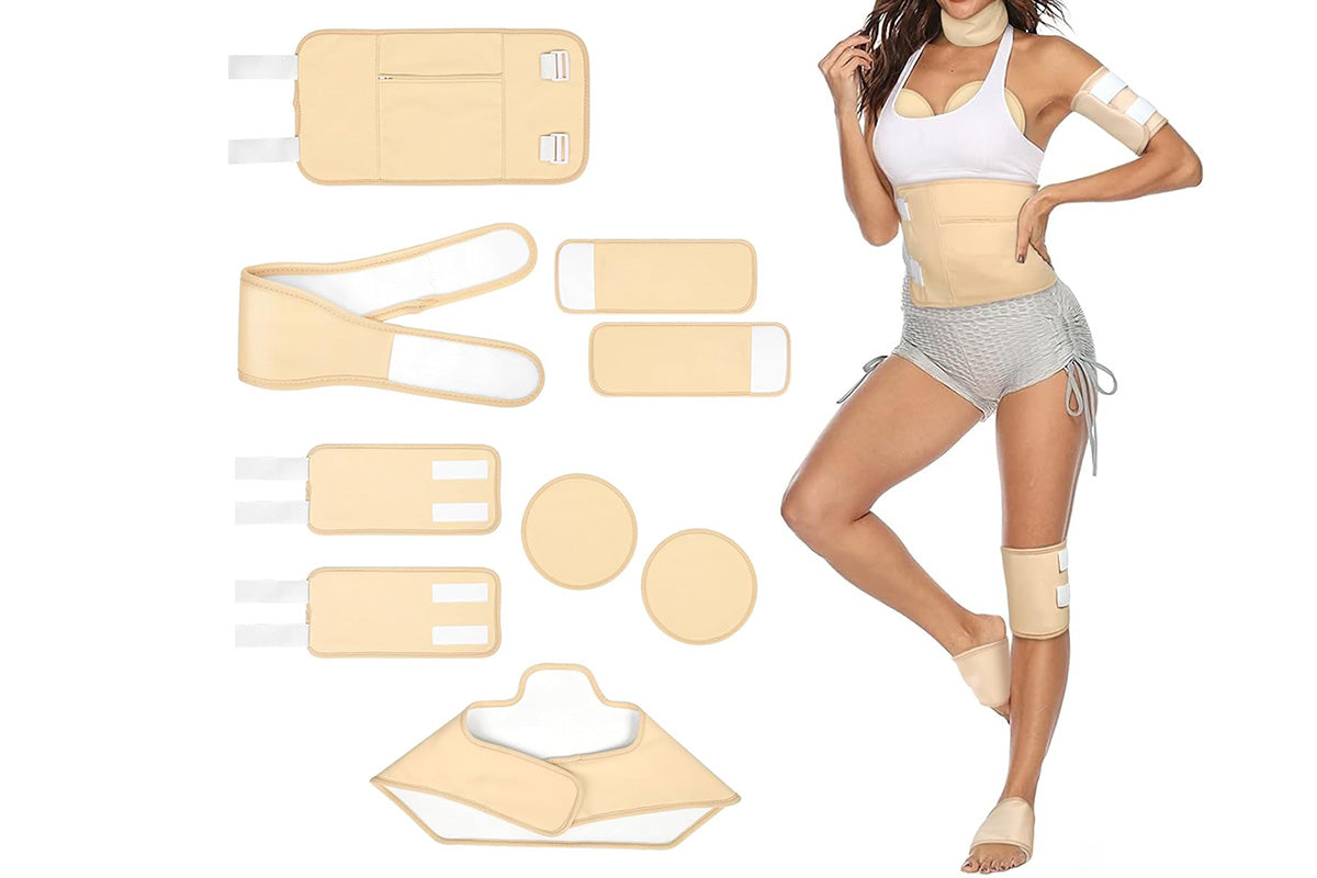 9pcs Reusable Cotton Castor Oil Pack Set for Shoulder Neck Waist Chest Knee & Feet