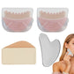 Stainless Steel Gua Sha Tool and  Face Brush Set -Pink