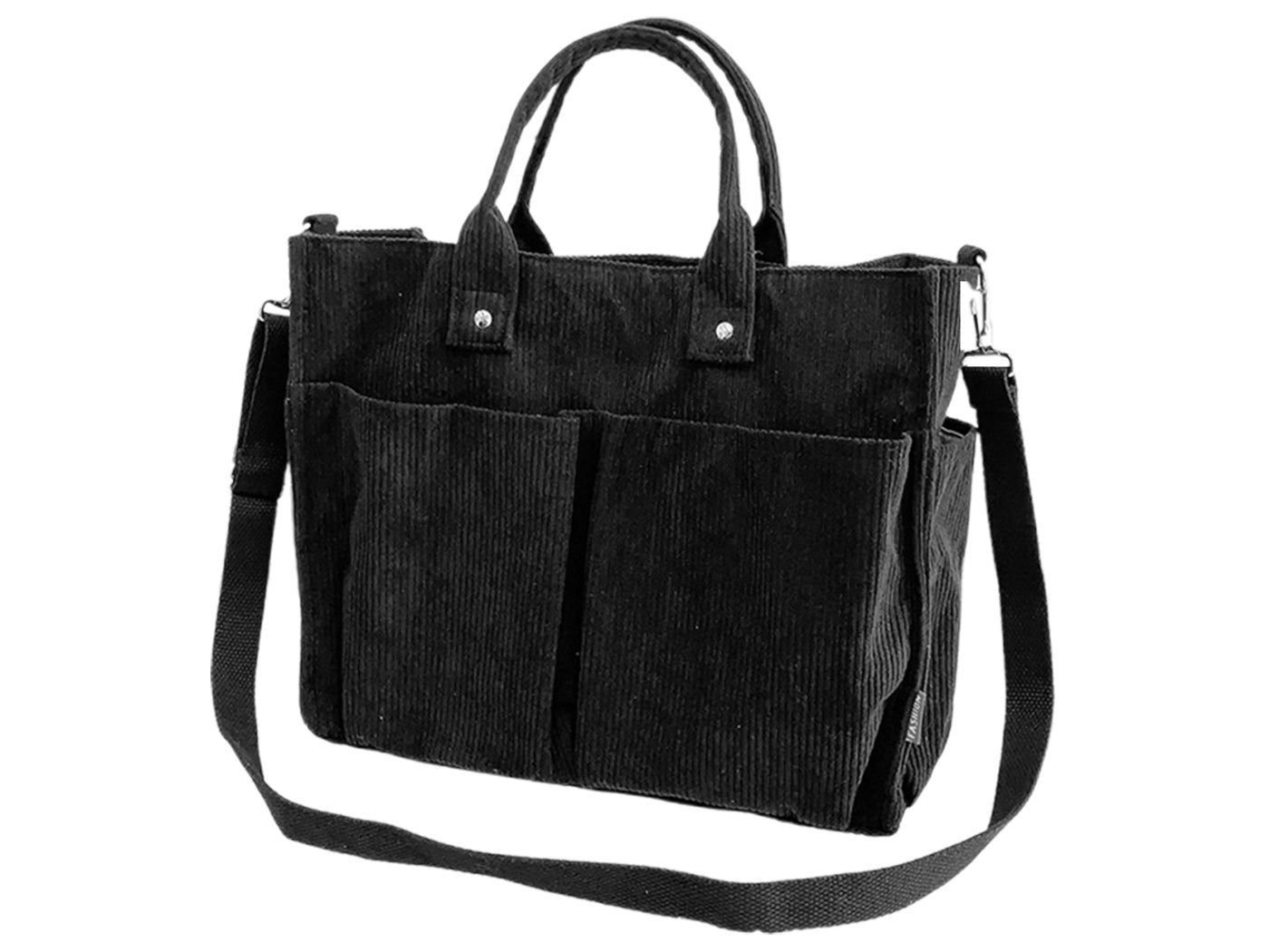 Corduroy Tote Bag Zipper Shoulder Bag Corduroy Crossbody Bag Square Handbag