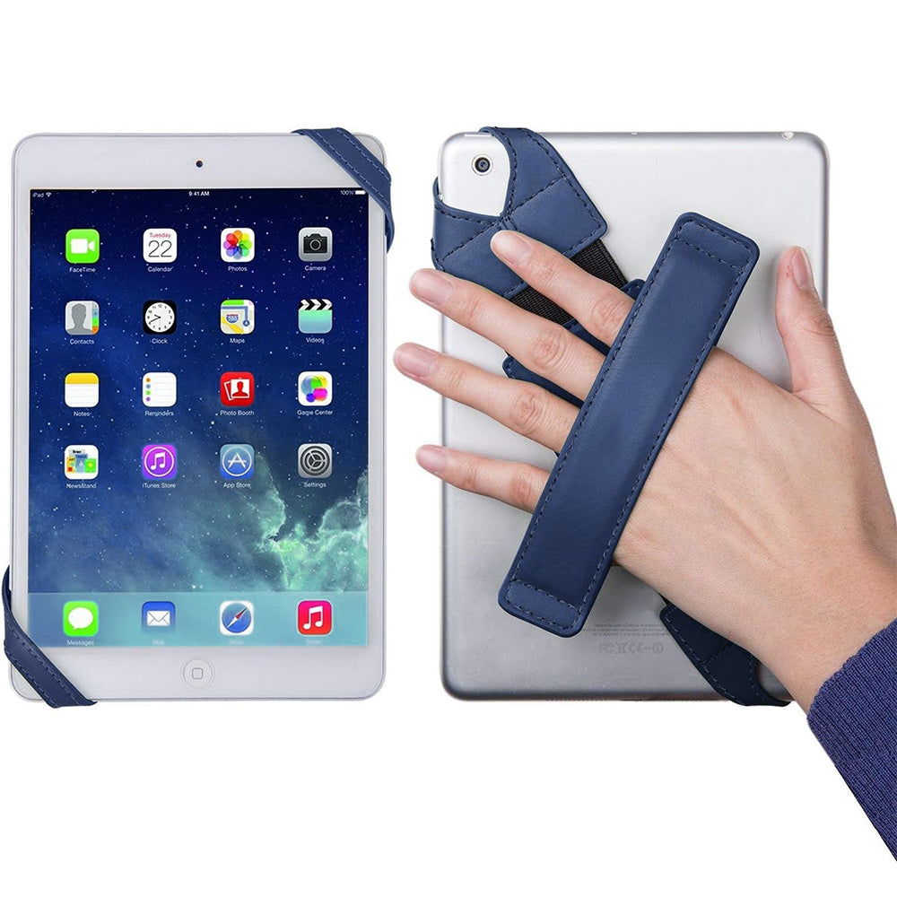 360 Degree Rotating PU Leather Hand Strap Holder Stand for Tablets