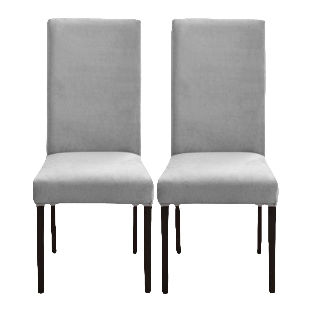 2Pcs Velvet Dining Chair Covers Stretch Slipcovers for Dining Room Chairs