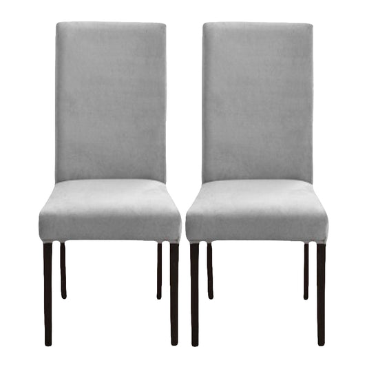 2Pcs Velvet Dining Chair Covers Stretch Slipcovers for Dining Room Chairs