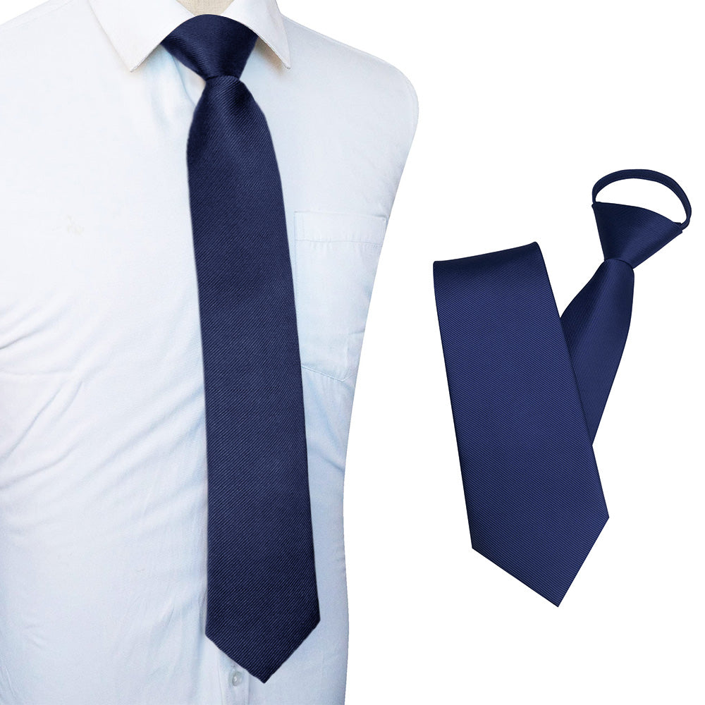 Men Pre-Tied Zip Necktie 8 cm for Wedding Business Formal Wear