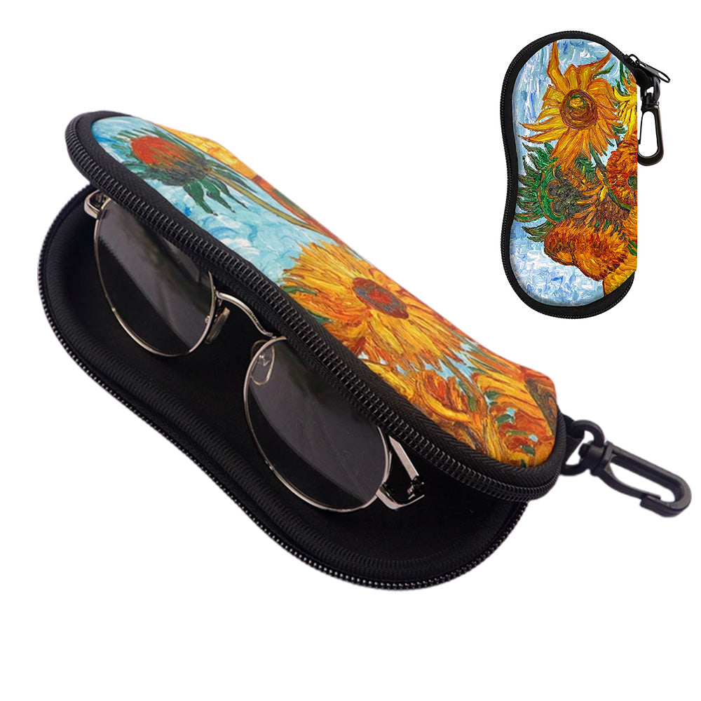 Lightweight Soft Glasses Case Scratch-Resistant Zipper Sunglasses Pouch for Travel and Commuting