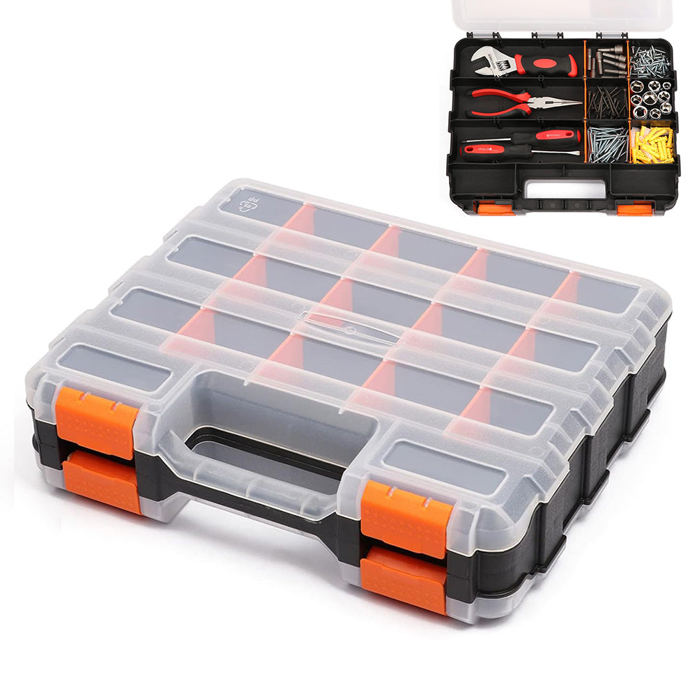 34 Grid Double Sided Tool Organizer Box for Screws Nuts and Small Parts