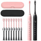 Couple's Electric Toothbrush Set with Travel Case -White and Pink
