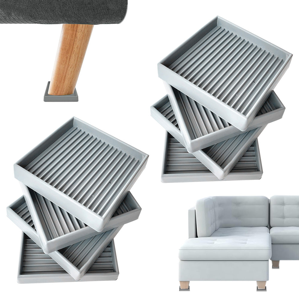 8 Pack Rubber Furniture Leg Floor Protectors with Anti Slip Textured Base