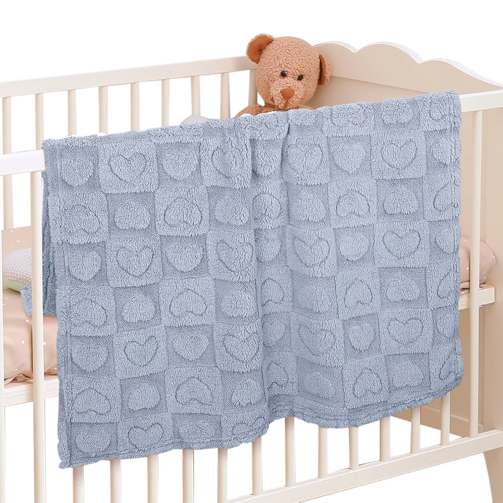 Heart Checkered Blanket Soft Polyester Blanket for Bed and Travel