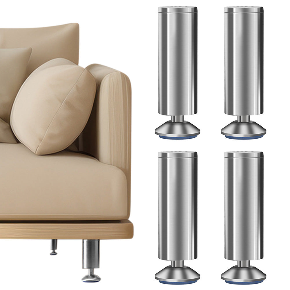 4 PCS Metal Furniture Legs Adjustable Stainless Steel Cabinet Feet for Bed Sofa Table