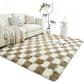 Soft Plush Shaggy Rug Checkered Thickened Non Slip Carpet for Living Room Bedroom
