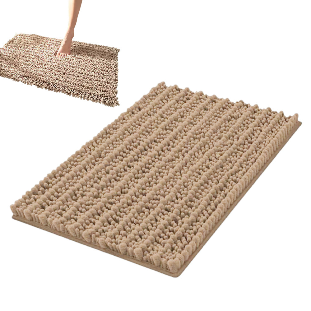 Chenille Fabric Bathroom Rugs Mat With Non Slip Rubber Backing Home Decor Accessories