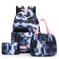 3PCS Boys Girls Gradient Color Backpack Set School Backpack Lunch Bag Pencil Case