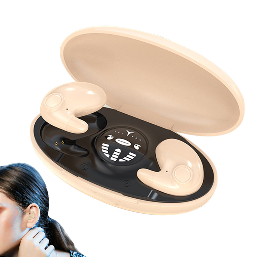 Ultra Thin Invisible Earphone Bluetooth 5.3 for Side Sleeping with LED Display