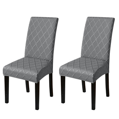 2Pcs Dining Chair Covers Stretch Seat Cover Slipcovers Washable Banquet Wedding Party-Grey