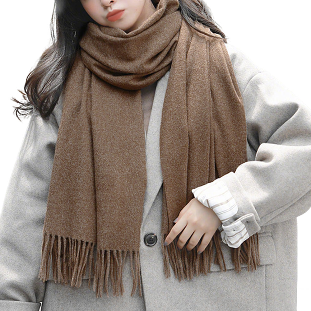 Oversized Unisex Polyester Shawl Wrap Scarf in Solid Colors