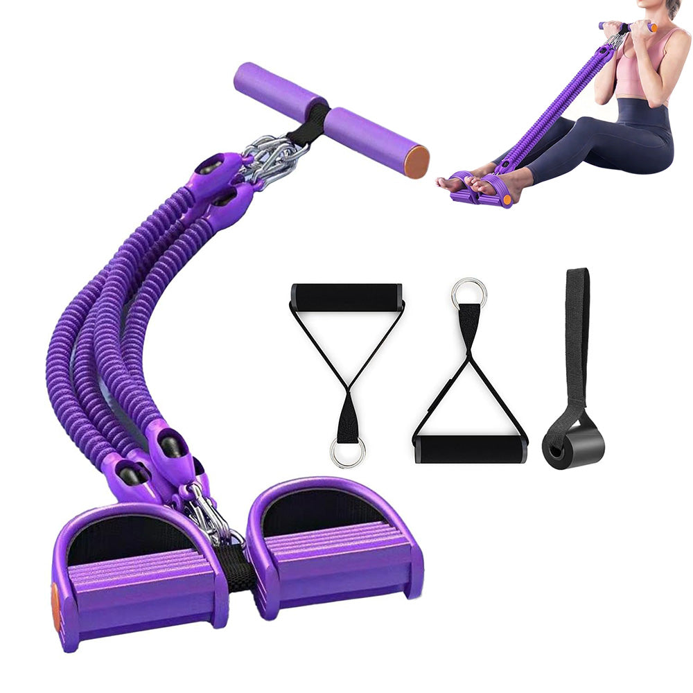 1 Set 4-in-1 Resistance Band Pedal Puller for Sit-Up Home Gym Yoga Pilates