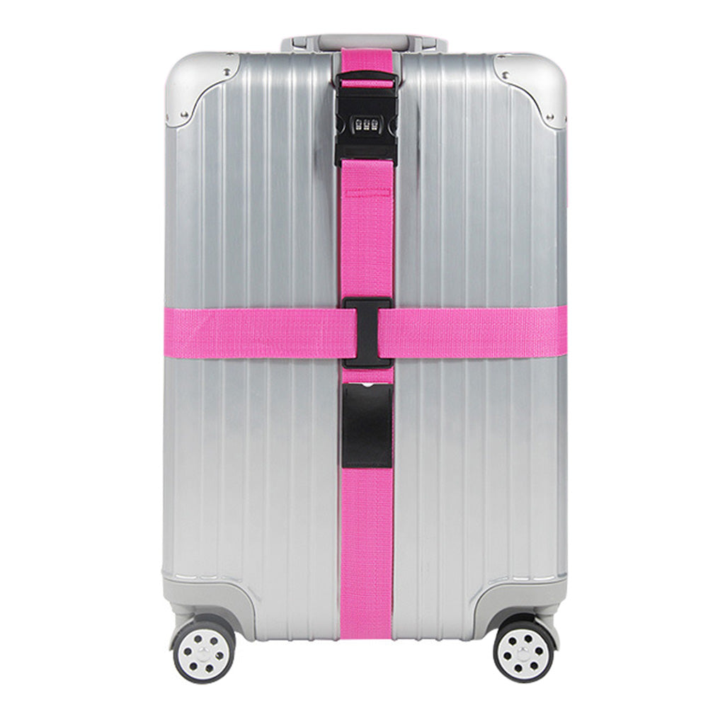 200cm Cross Packing Luggage Strap with Combination Lock for Suitcase