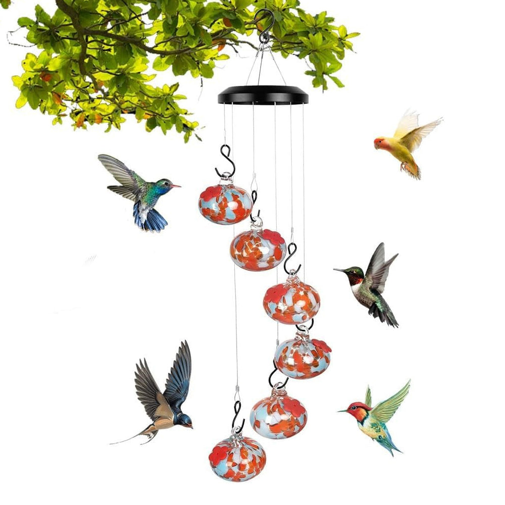 Plastic Hanging Wind Chime Hummingbird Feeder