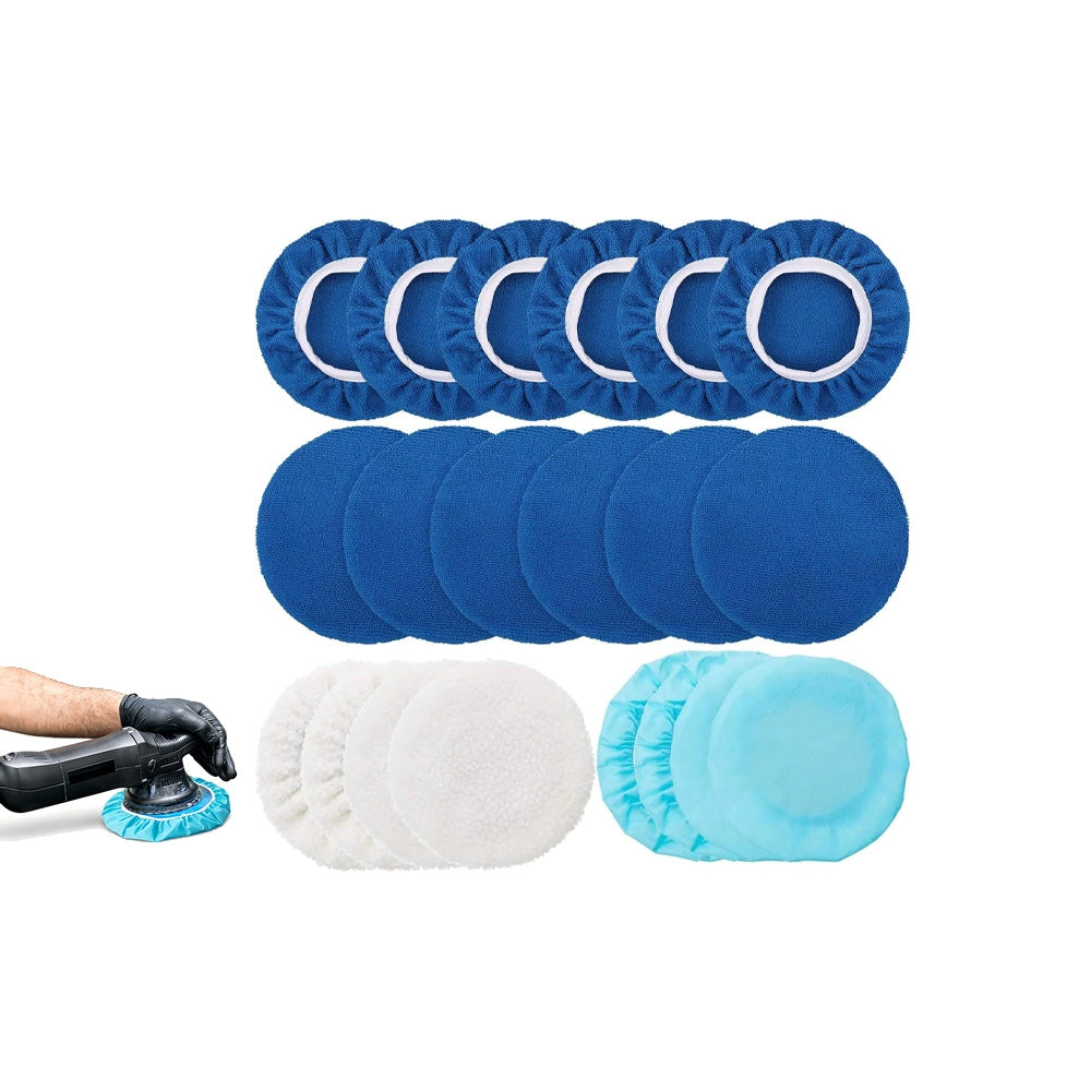 20 Piece Car Detailing Cleaning Polishing Pad and Fiber Cloth Set