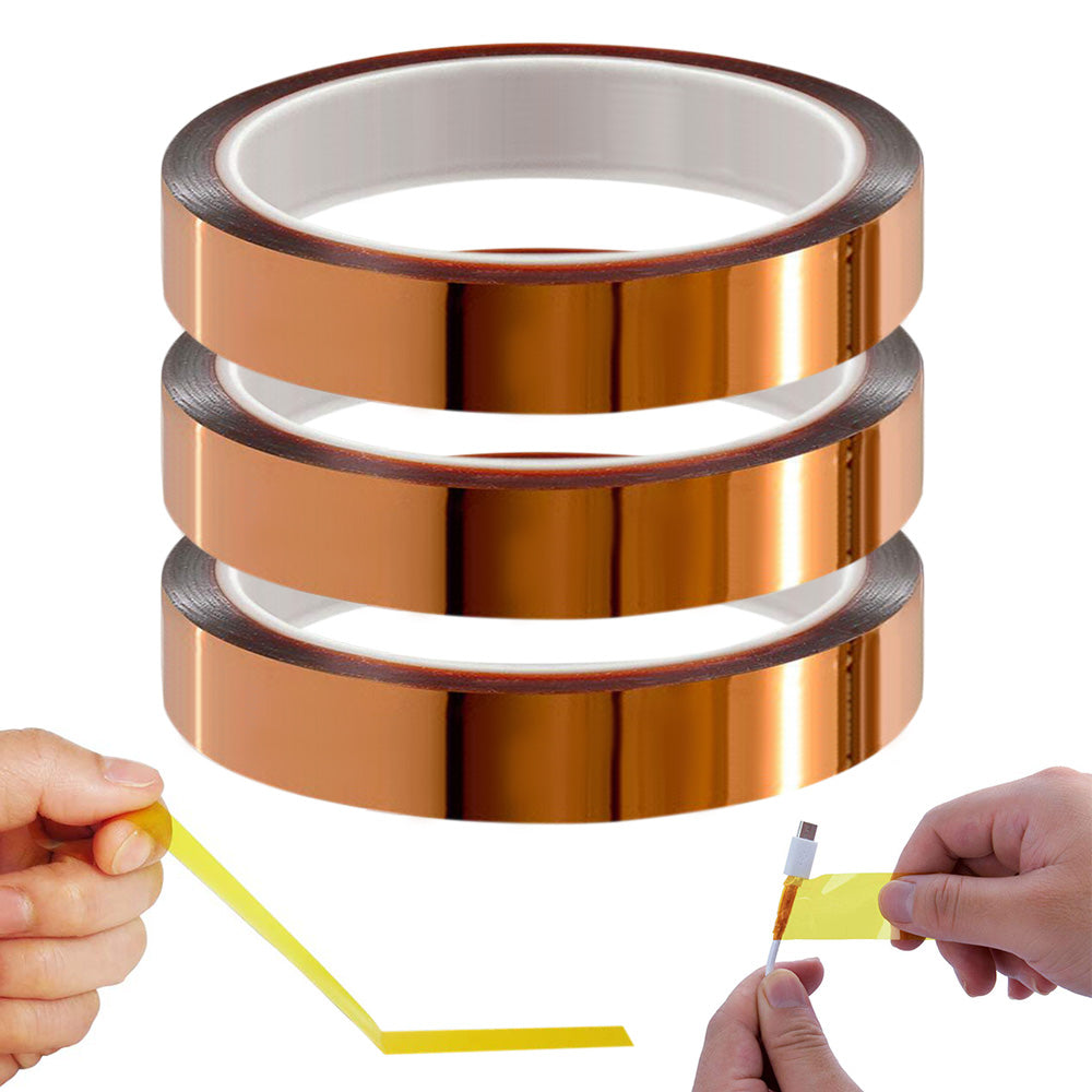 3 Rolls High Temperature Polyimide Tape for Sublimation Heat Transfer
