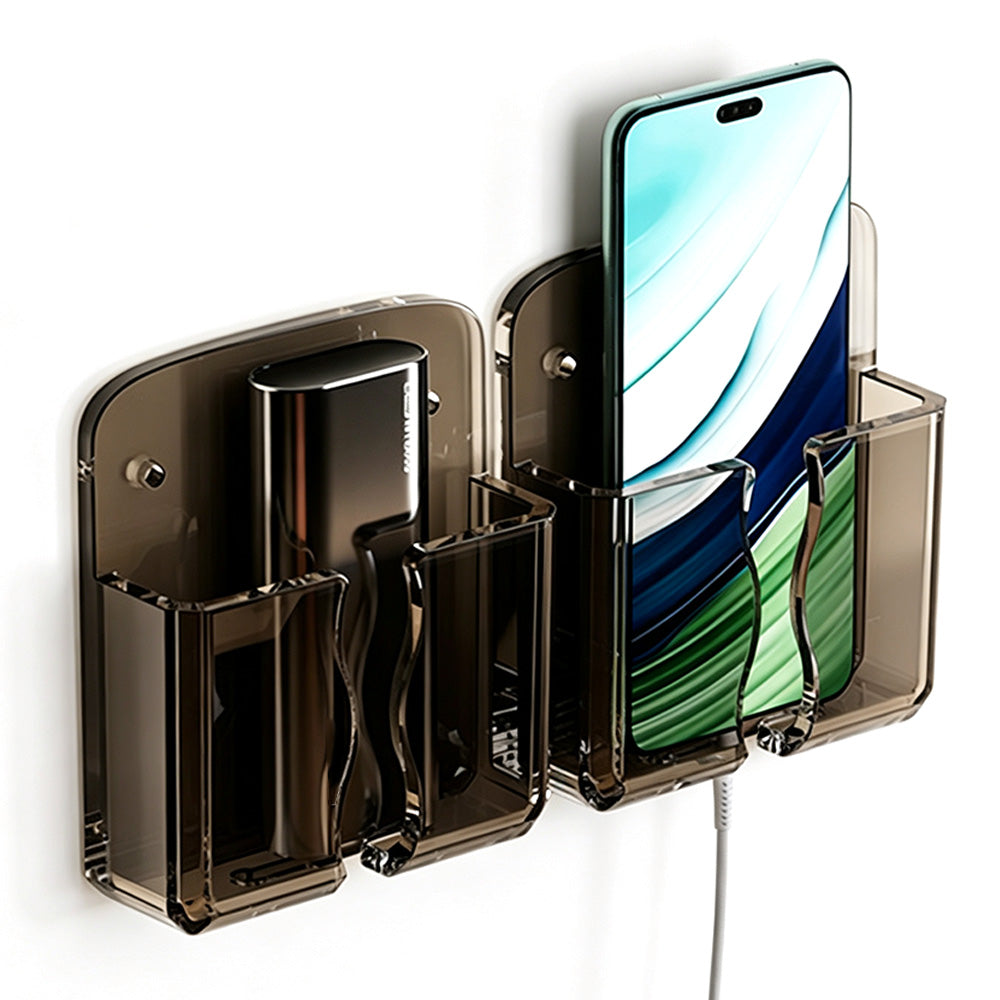 2 PCS Wall Phone Holder No Drill Adhesive Remote Control Organizer for Home Office