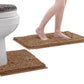 2 Piece Absorbent Bathroom Mat and U Shape Toilet Rug Set