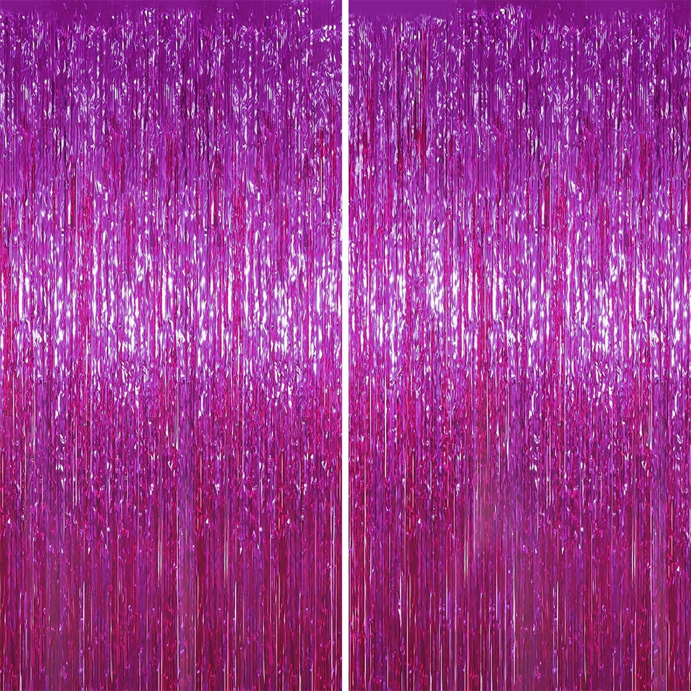 2Pcs 2m Metallic PET Foil Fringe Door Curtains for Party Backdrops
