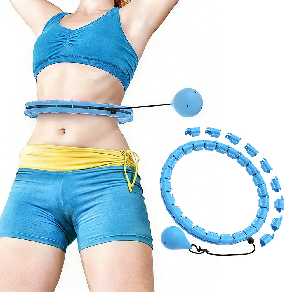 Weighted Hoola Circle Hoop 32 Section Smart Hula Thin Waist Fitness Weight with Rollers