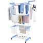 4 Tier Foldable Clothes Drying Rack with Wheels and Storage Hooks