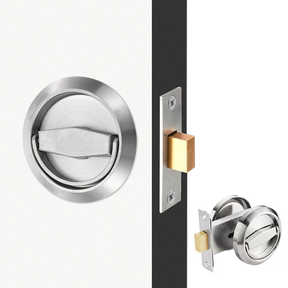 Hidden Door Lock Invisible Latch Double Sided Privacy Lock for Bedroom Bathroom Stainless Steel