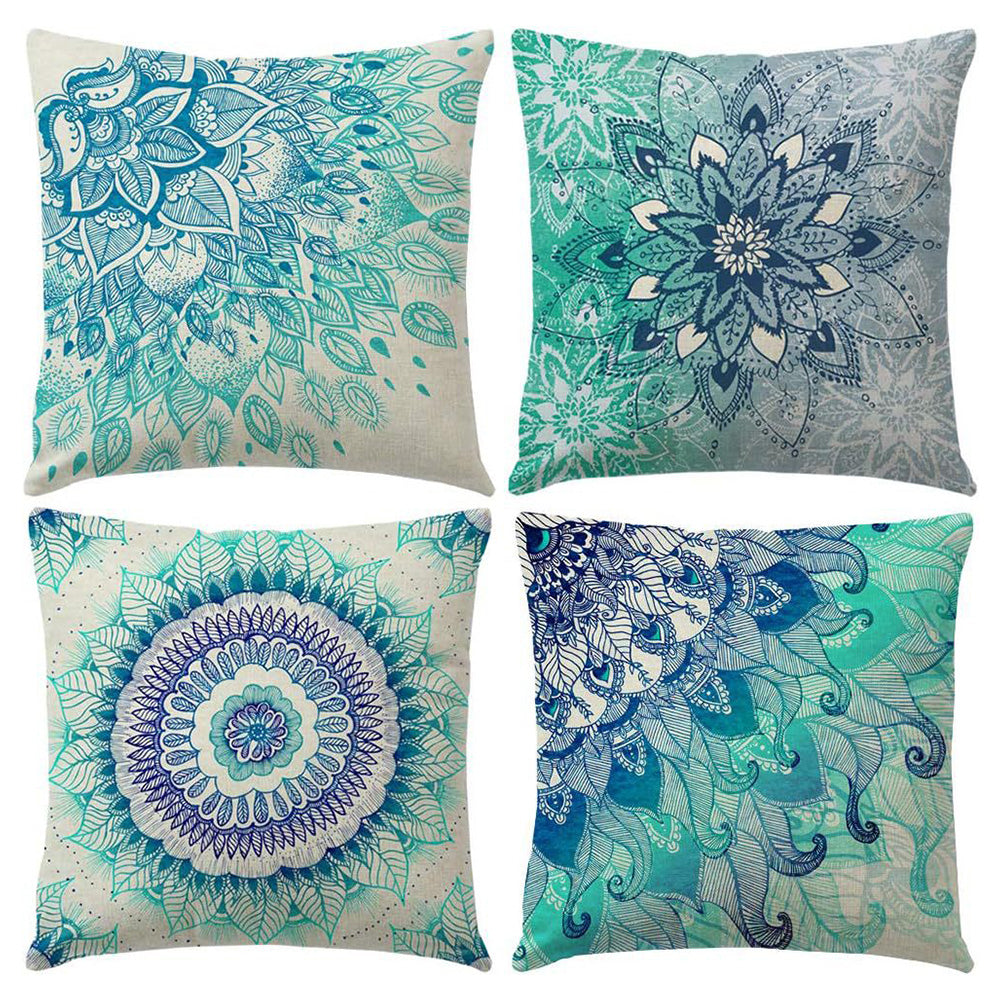 4Pcs Bohemian Home Decoration Sofa Cushion Pillow Covers Prints Value Pack