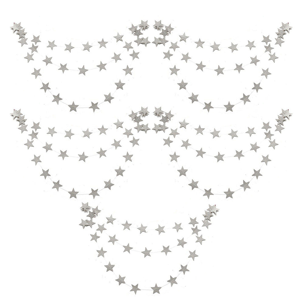 5 Pack 4m Thick Paper Star Garland Bunting Banners for Parties Weddings