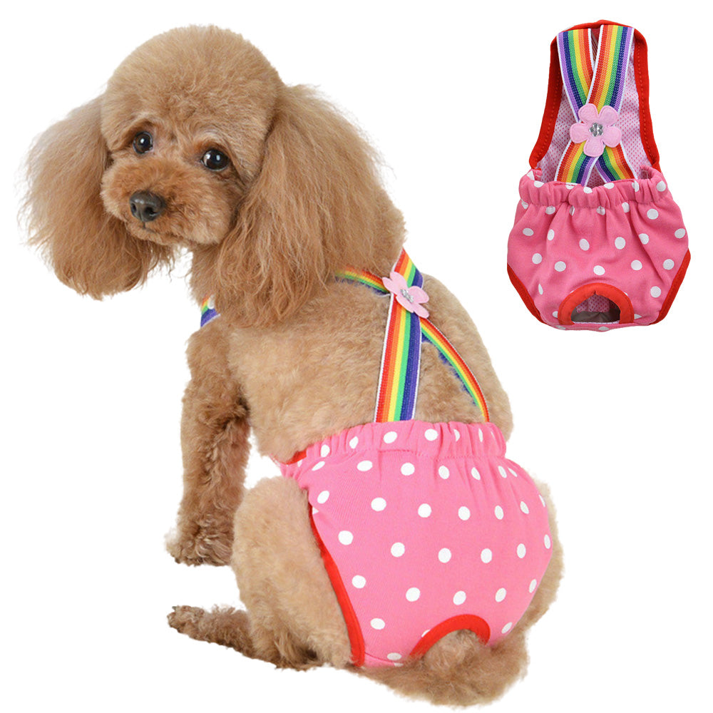 Cute Harness Female Dog Sanitary Pants Reusable Menstrual Diaper