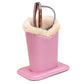 Soft Plush Lined Eyeglasses Desk Holder PU Leather Glasses Display Stand With Base