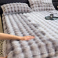Faux Fur Fitted Sheet with Pillowcases-Grey