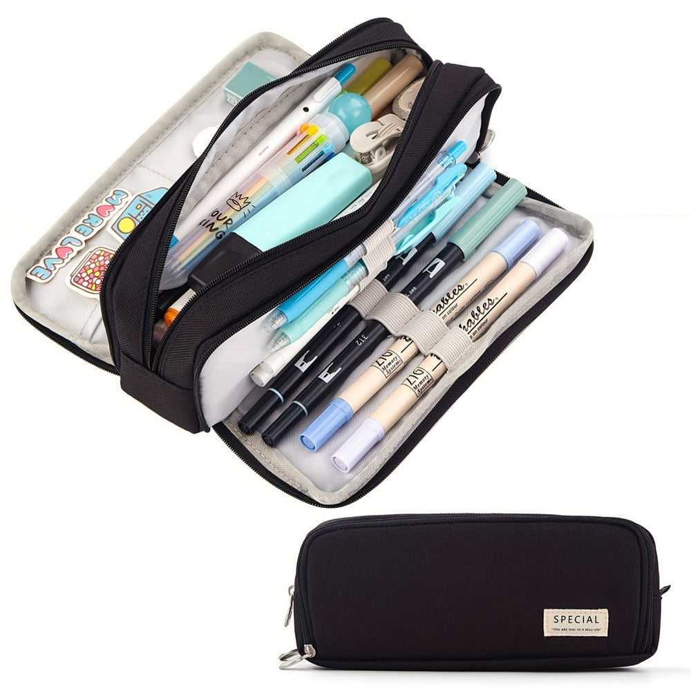 Large Pencil Case with Multiple Compartments Stationery Organizer for Students