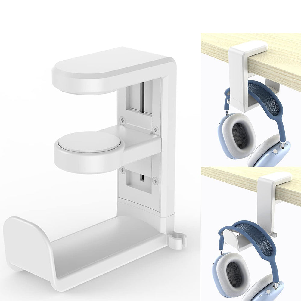 Under Desk Headphone Hook with Rotating Arm