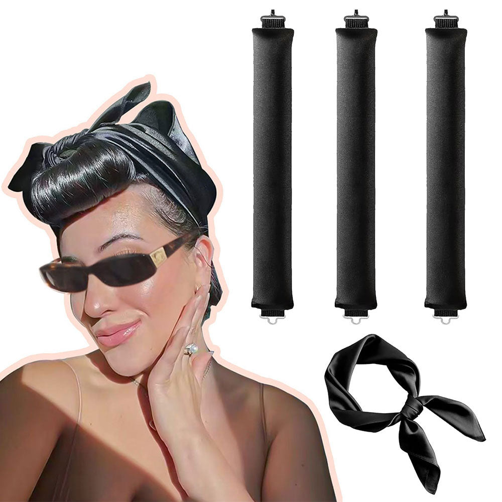 3Pcs Heatless Hair Curling Rod Headband No Heat Wave Hair Curlers Sleep Overnight Set