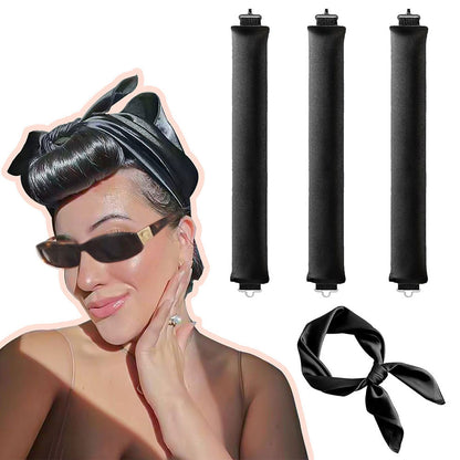 3Pcs Heatless Hair Curling Rod Headband No Heat Wave Hair Curlers Sleep Overnight Set